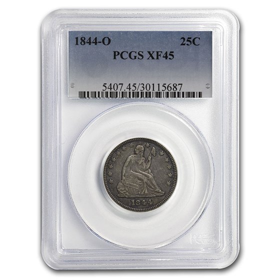 1844-O Liberty Seated Quarter XF-45 PCGS 1844-O Liberty Seated Quarter XF-45 PCGS