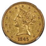 1845 $10 Liberty Gold Eagle AU-55 NGC