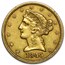 1845 $5 Liberty Gold Half Eagle XF