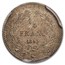 1845-B Kingdom of France AR 1/4 Franc Louis-Philippe MS-63 PCGS