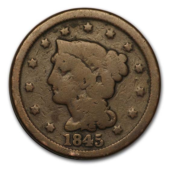 1845 Large Cent Good 1845 Large Cent Good