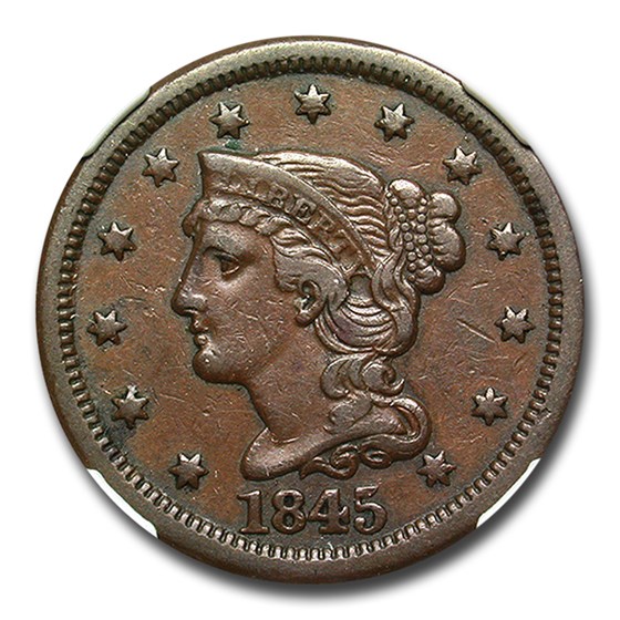1845 Large Cent XF-45 NGC (Brown) 1845 Large Cent XF-45 NGC (Brown)