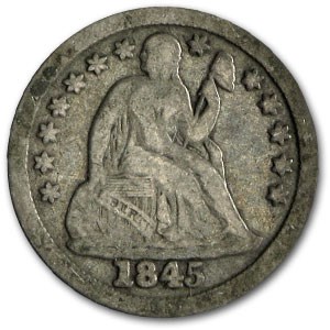 1845 Liberty Seated Dime Fine