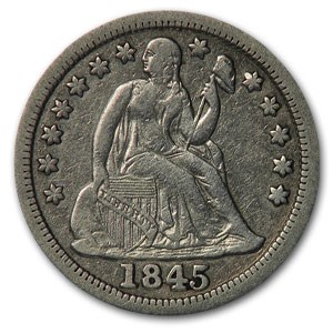 1845 Liberty Seated Dime VG