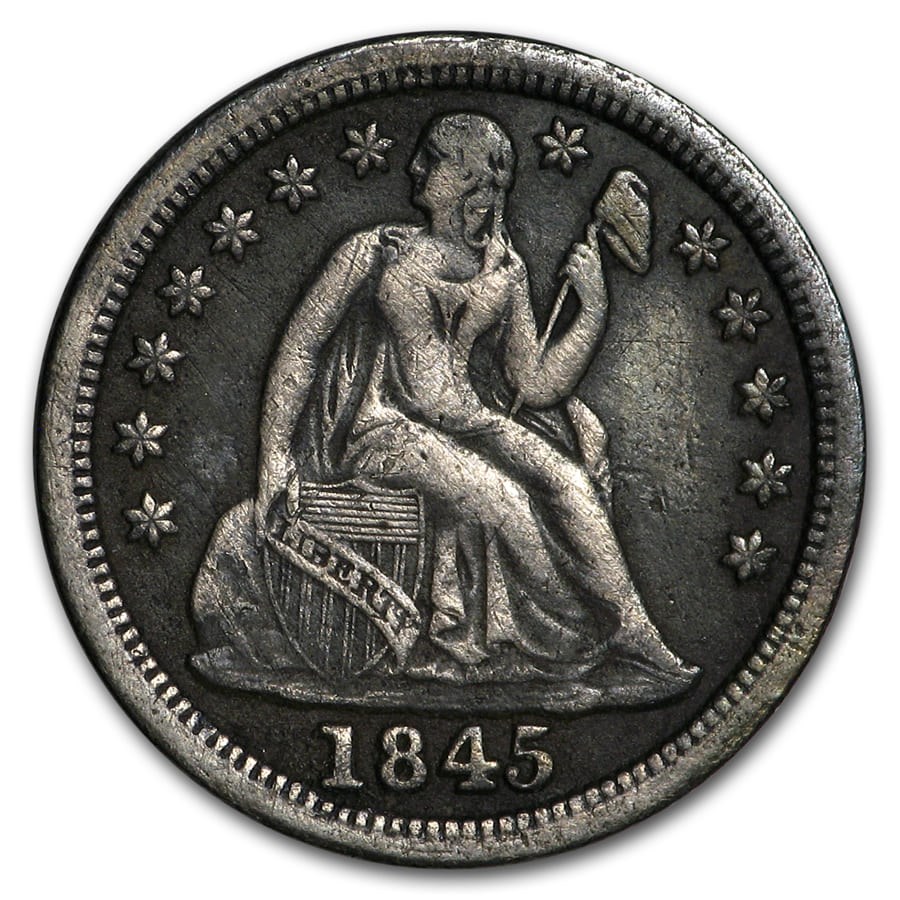 1845 Liberty Seated Dime XF