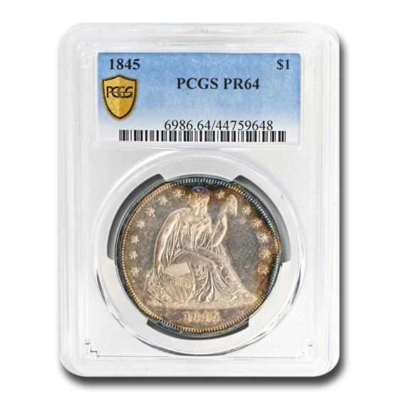 1845 Liberty Seated Dollar PR-64 PCGS 1845 Liberty Seated Dollar PR-64 PCGS