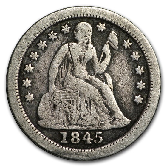 1845-O Liberty Seated Dime Fine 1845-O Liberty Seated Dime Fine
