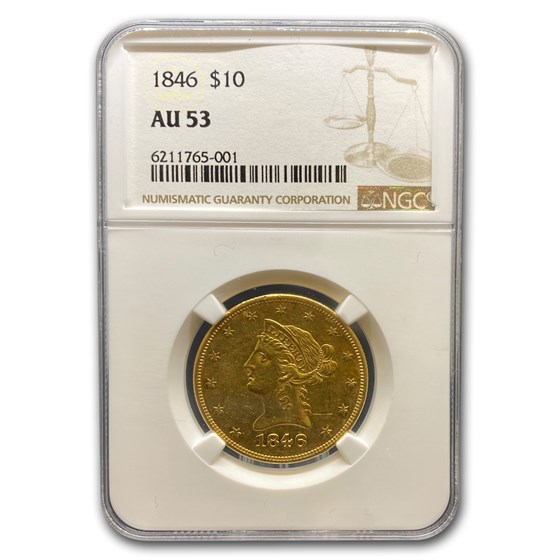 1846 $10 Liberty Gold Eagle AU-53 NGC 1846 $10 Liberty Gold Eagle AU-53 NGC