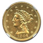1846 $2.50 Liberty Gold Quarter Eagle AU-58 NGC