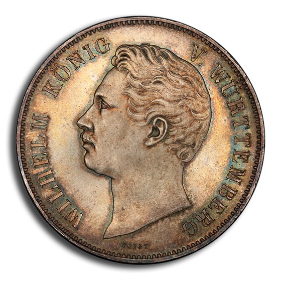 1846 German States Wurttemberg 2 Thaler 3-1/2 Gulden MS-66 PCGS 1846 German States Wurttemberg 2 Thaler 3-1/2 Gulden MS-66 PCGS