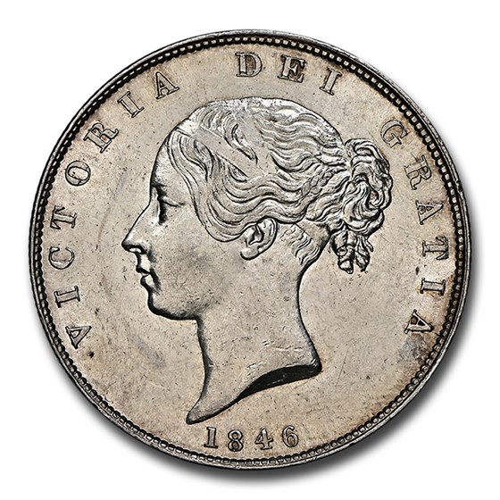1846 Great Britain Silver Half Crown Victoria MS-61 NGC