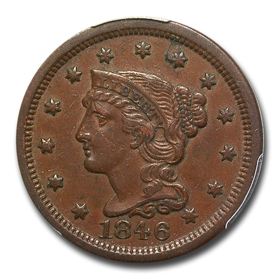 1846 Large Cent AU-53 PCGS (Small Date)
