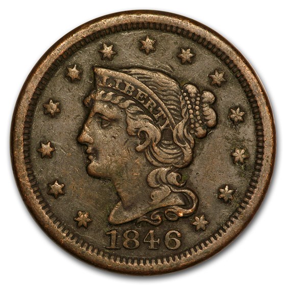 1846 Large Cent Medium Date VF 1846 Large Cent Medium Date VF