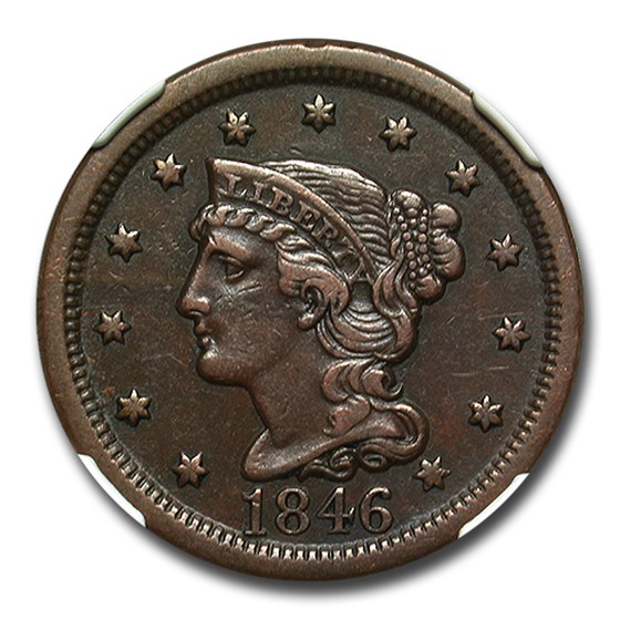 1846 Large Cent XF-45 NGC (Small Date, N-7) 1846 Large Cent XF-45 NGC (Small Date, N-7)