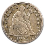 1846 Liberty Seated Dime VF-30 PCGS CAC