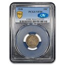 1846 Liberty Seated Dime VF-30 PCGS CAC