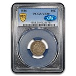 1846 Liberty Seated Dime VF-30 PCGS CAC