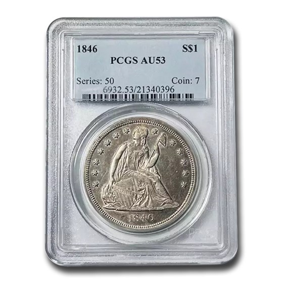 1846 Liberty Seated Dollar AU-53 PCGS 1846 Liberty Seated Dollar AU-53 PCGS