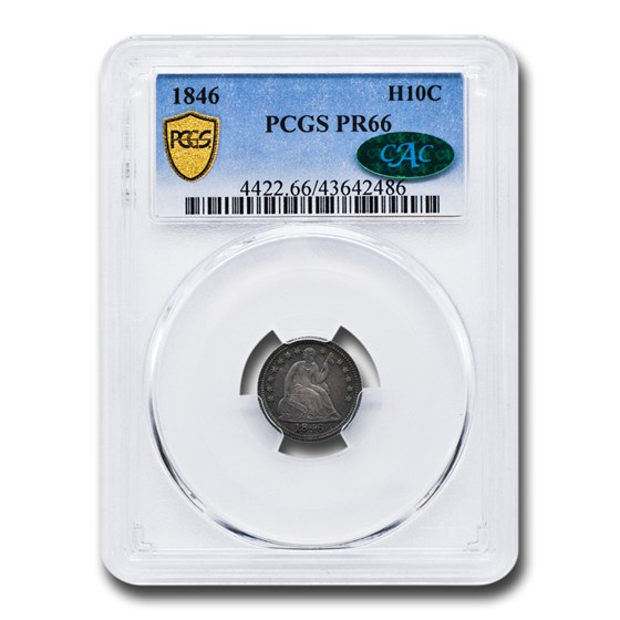 1846 Liberty Seated Half Dime PR-66 PCGS CAC 1846 Liberty Seated Half Dime PR-66 PCGS CAC