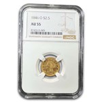 1846-O $2.50 Liberty Gold Quarter Eagle AU-55 NGC