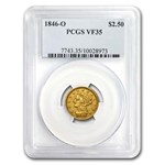 1846-O $2.50 Liberty Gold Quarter Eagle VF-35 PCGS