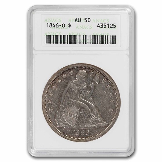 1846-O Liberty Seated Dollar AU-50 ANACS