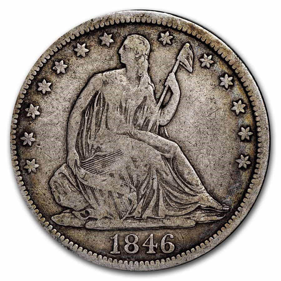 1846-O Liberty Seated Half Dollar Tall Date Fine