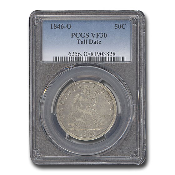 1846-O Liberty Seated Half Dollar VF-30 PCGS (Tall Date) 1846-O Liberty Seated Half Dollar VF-30 PCGS (Tall Date)