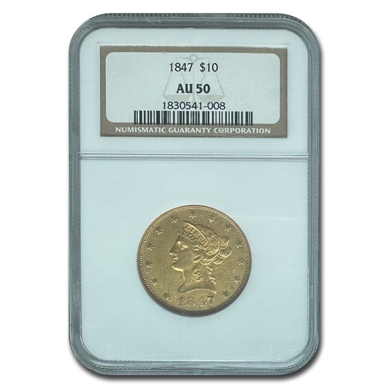 1847 $10 Liberty Gold Eagle AU-50 NGC 1847 $10 Liberty Gold Eagle AU-50 NGC