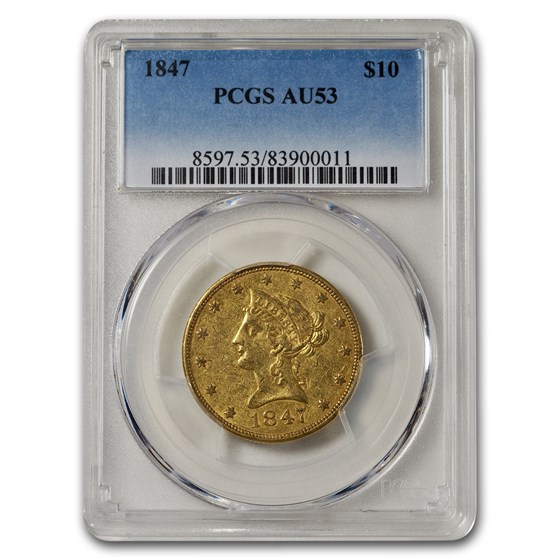 1847 $10 Liberty Gold Eagle AU-53 PCGS 1847 $10 Liberty Gold Eagle AU-53 PCGS