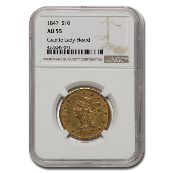 1847 $10 Liberty Gold Eagle AU-55 NGC 1847 $10 Liberty Gold Eagle AU-55 NGC