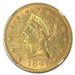 1847 $10 Liberty Gold Eagle AU-58 NGC