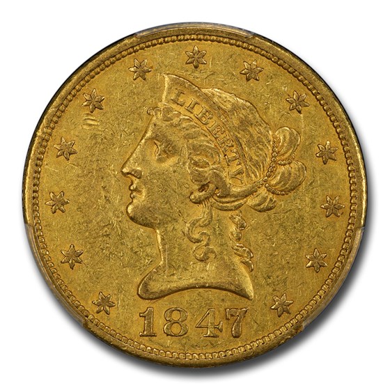 1847 $10 Liberty Gold Eagle XF-45 PCGS CAC 1847 $10 Liberty Gold Eagle XF-45 PCGS CAC