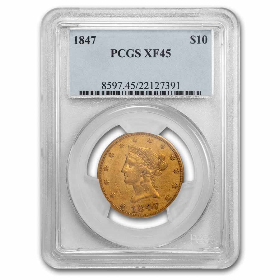 1847 $10 Liberty Gold Eagle XF-45 PCGS
