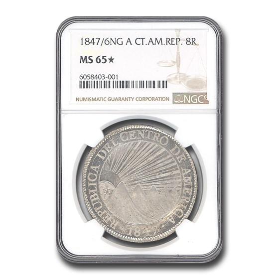 1847/6-NG Central Amer. Rep. Silver 8 Reales MS-65* NGC