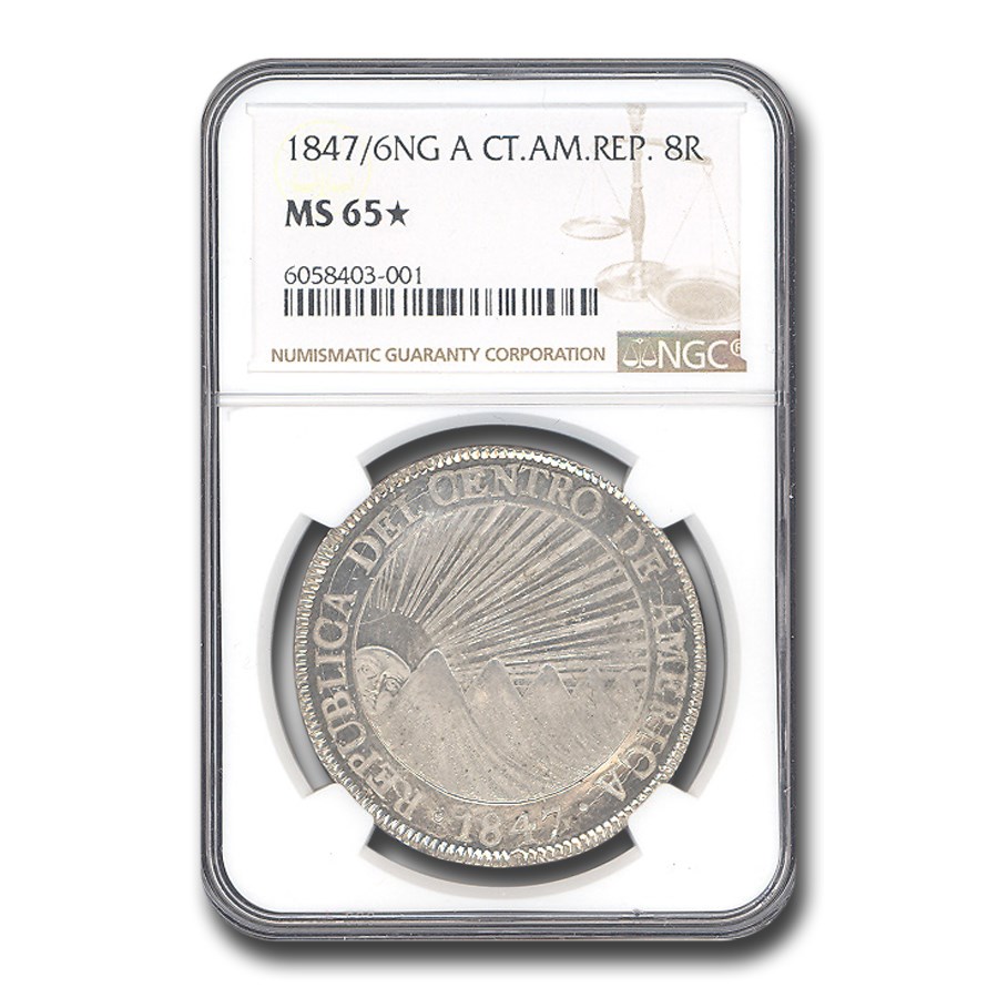 1847/6-NG Central Amer. Rep. Silver 8 Reales MS-65* NGC