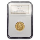 1847/7 $5 Liberty Gold Half Eagle MS-62 NGC