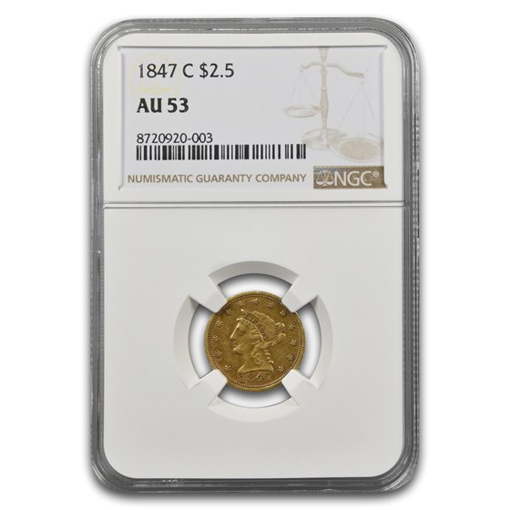 1847-C $2.50 Liberty Gold Quarter Eagle AU-53 NGC