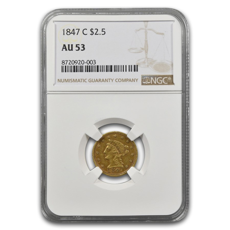 1847-C $2.50 Liberty Gold Quarter Eagle AU-53 NGC