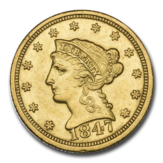 1847-C $2.50 Liberty Gold Quarter Eagle AU-58 NGC 1847-C $2.50 Liberty Gold Quarter Eagle AU-58 NGC