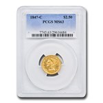 1847-C $2.50 Liberty Gold Quarter Eagle MS-63 PCGS