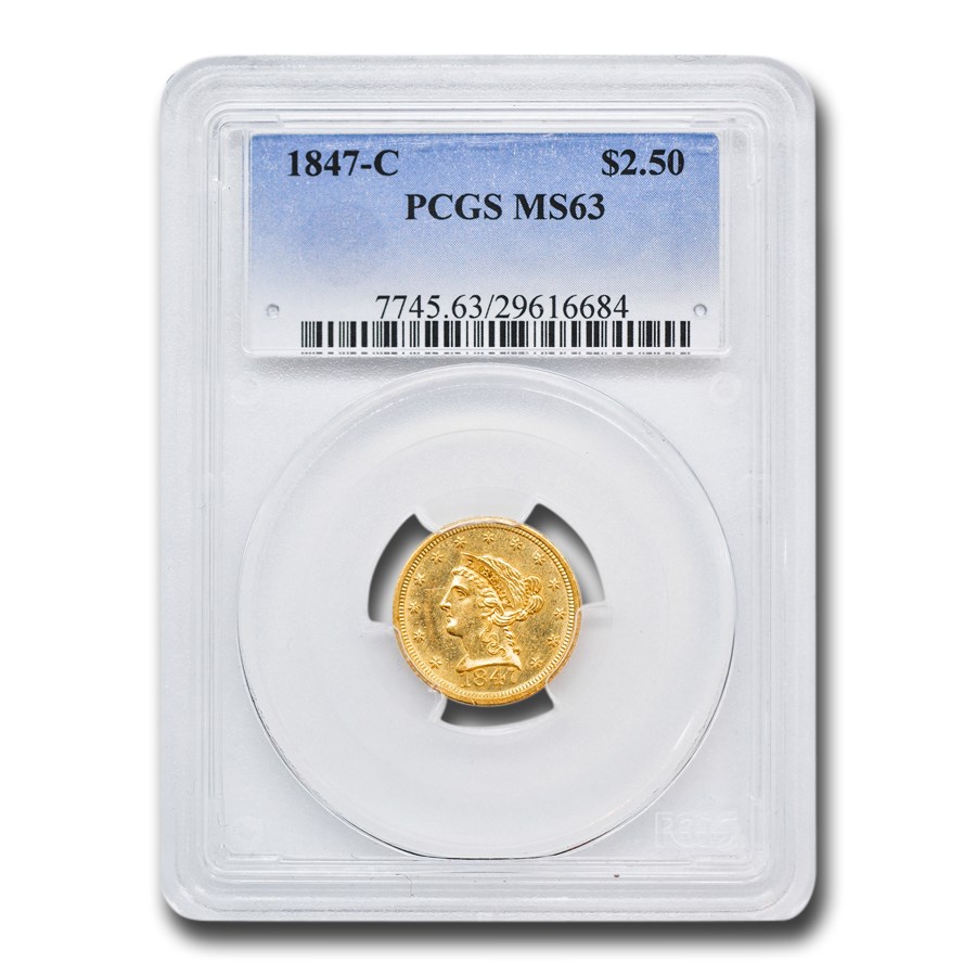 1847-C $2.50 Liberty Gold Quarter Eagle MS-63 PCGS