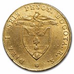 1847 Colombia Gold 16 Peso XF