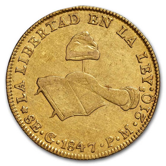 1847-Go PM Federal Republic of Mexico Gold 8 Escudos XF 1847-Go PM Federal Republic of Mexico Gold 8 Escudos XF
