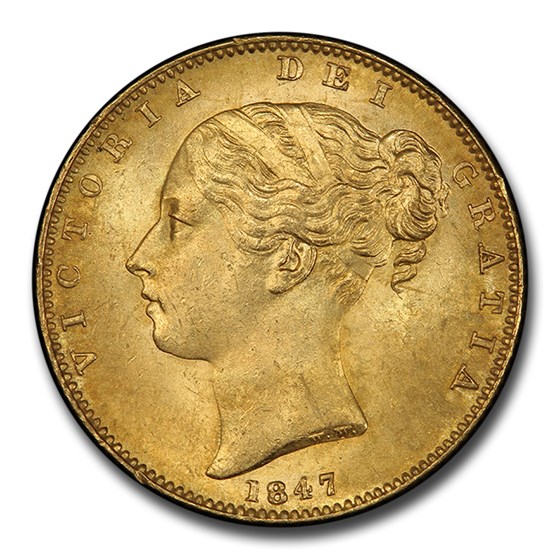 1847 Great Britain Gold Sovereign Victoria MS-64 PCGS 1847 Great Britain Gold Sovereign Victoria MS-64 PCGS