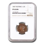 1847 Half Cent PF-65 NGC (Brown, Restrike)