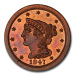 1847 Half Cent PR-65 PCGS CAC (Red/Brown, Reverse of 1840)