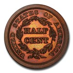 1847 Half Cent PR-65 PCGS CAC (Red/Brown, Reverse of 1840)