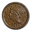 1847 Large Cent AU-58 PCGS CAC (Brown)