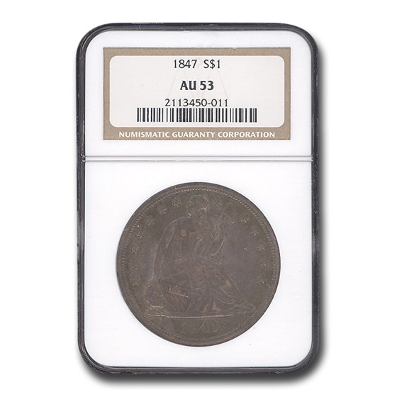 1847 Liberty Seated Dollar AU-53 NGC 1847 Liberty Seated Dollar AU-53 NGC